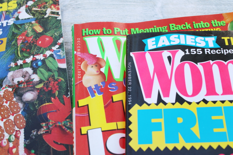 photo of lot 90s vintage Woman's Day Christmas magazines baking, holiday recipes, tons of ads! #8
